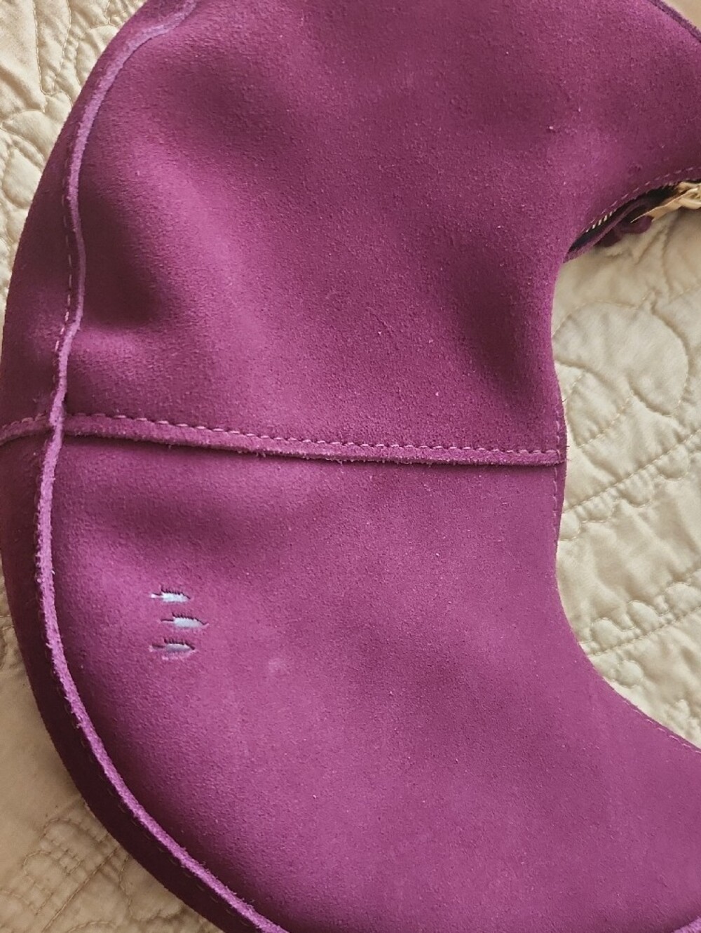 Portland Leather Purple Crescent Shoulder Bag size small - Picture 3 of 11